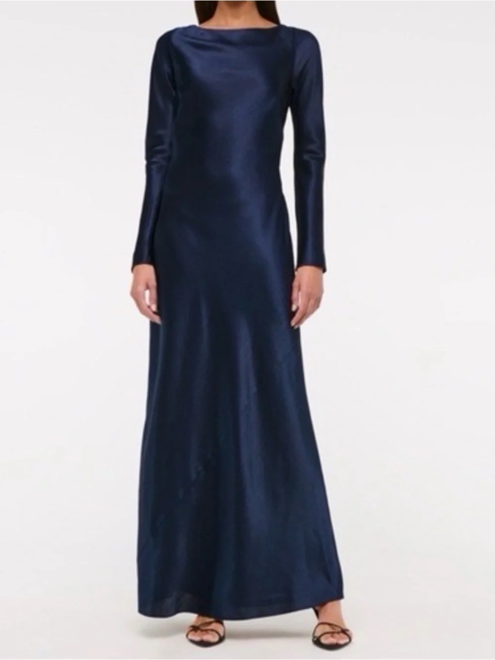 Abercrombie & Fitch Midnight Navy Satin Maxi Dress